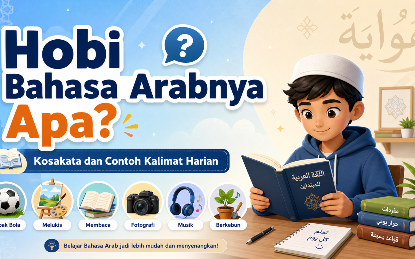 hobi - Hobi Bahasa Arabnya Apa? Kosakata dan Contoh Kalimat Harian