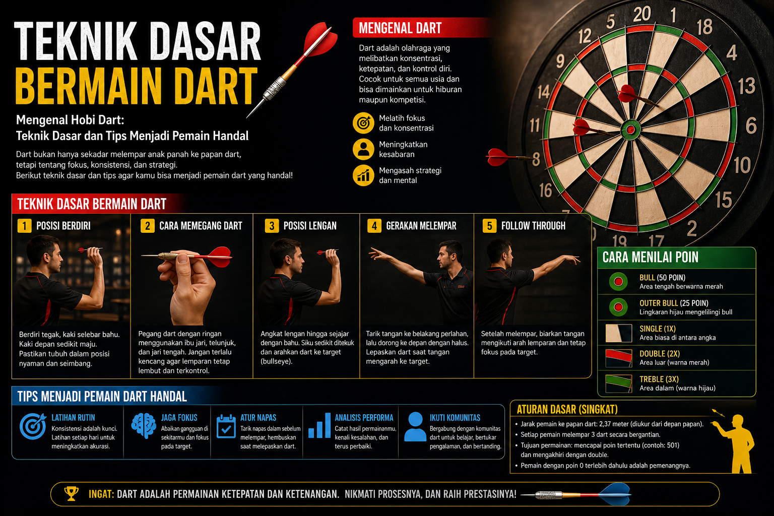 Teknik Dasar Bermain Dart - dart