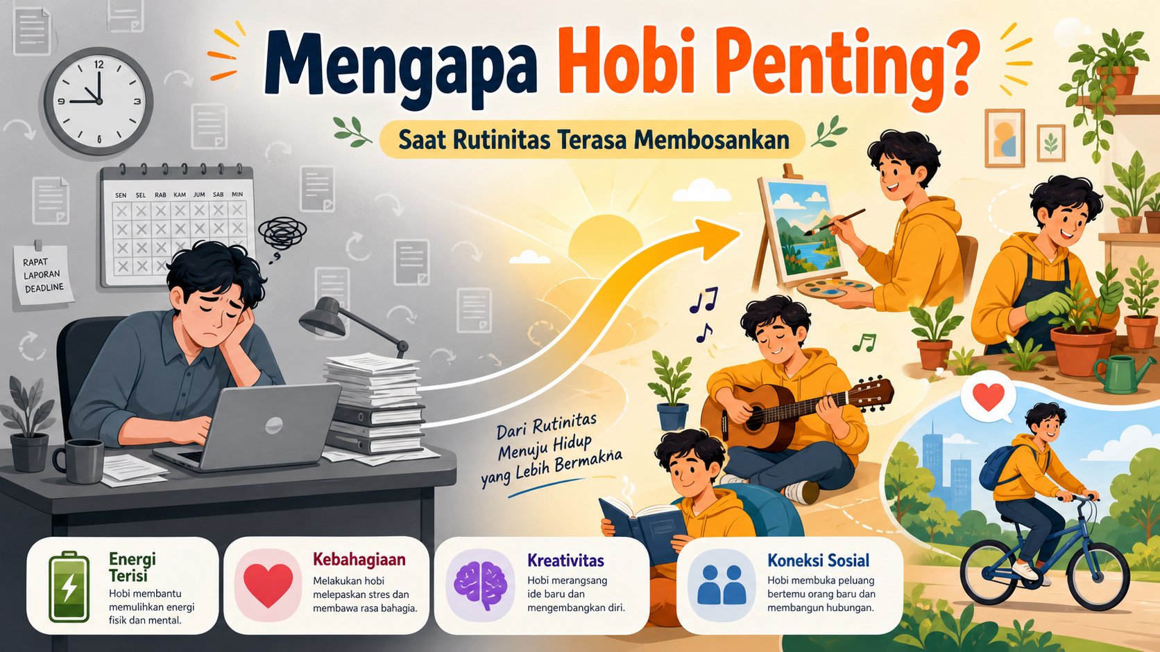 Mengapa Hobi Penting saat Rutinitas Terasa Membosankan? - hobi