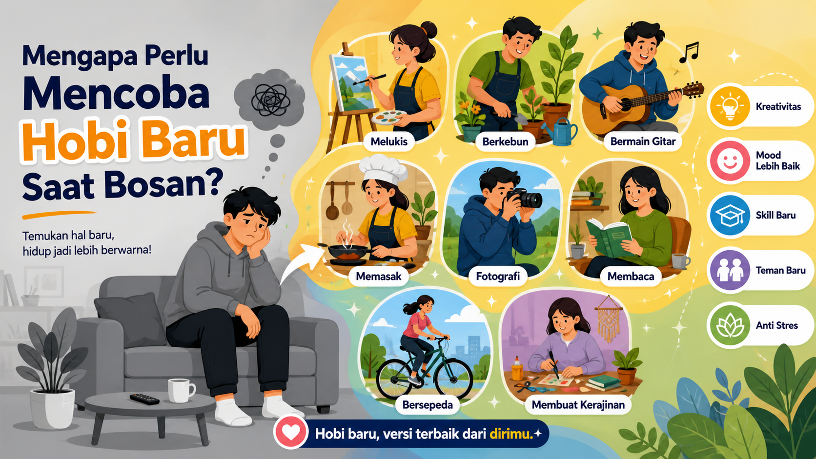 Mengapa Perlu Mencoba Hobi Baru Saat Bosan? - hobi