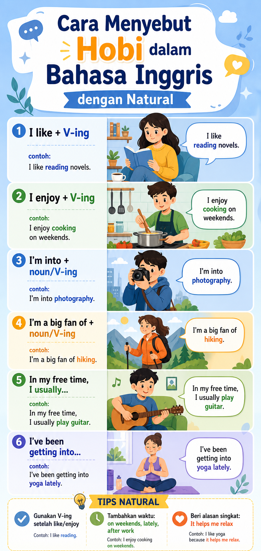 Cara Menyebut Hobi dalam Bahasa Inggris dengan Natural - hobi