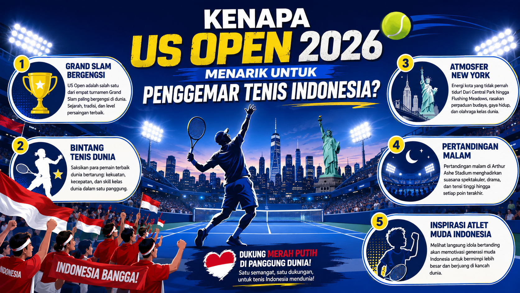 Kenapa US Open 2026 Menarik untuk Penggemar Tenis Indonesia? - tenis