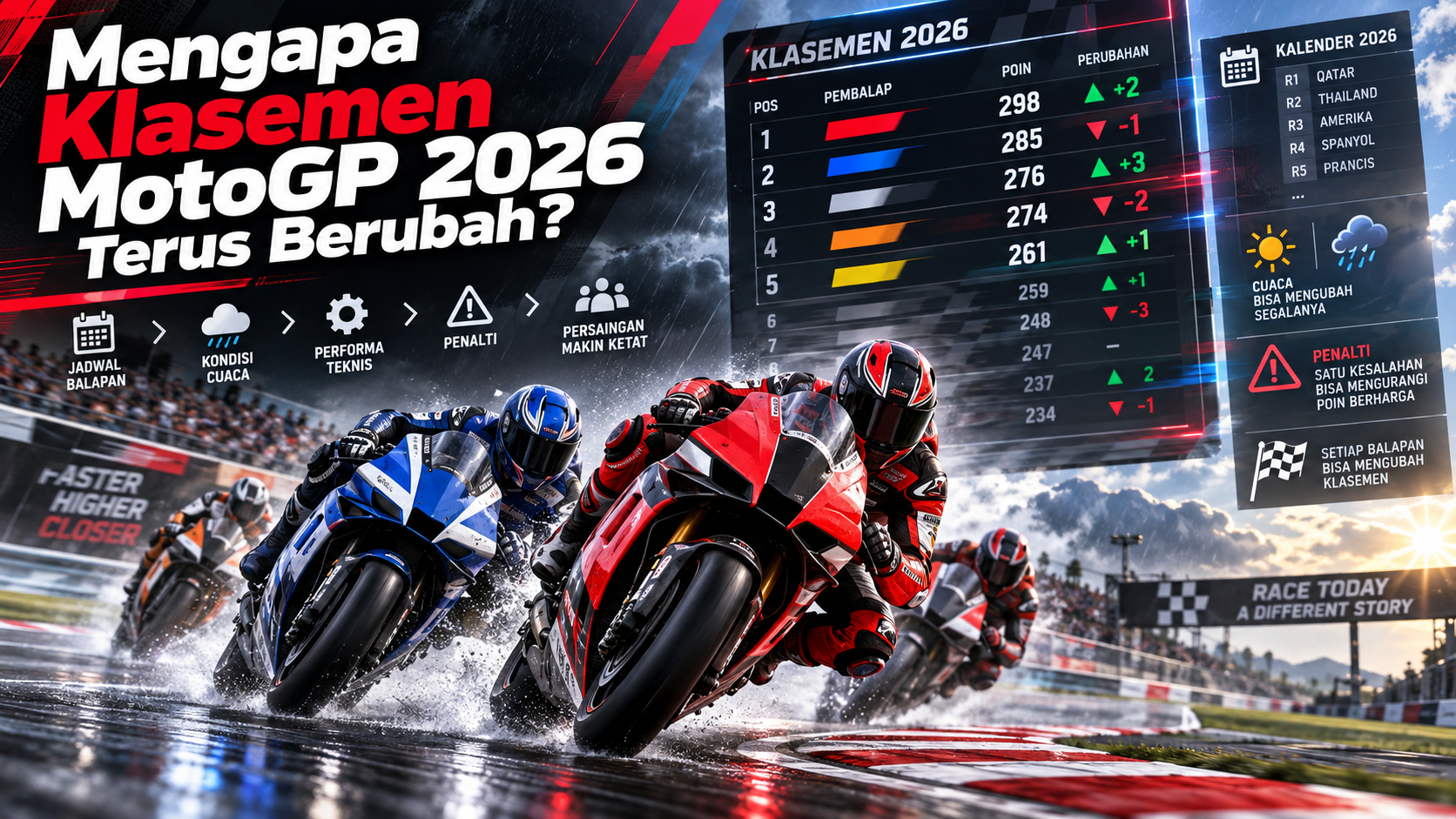 Mengapa Klasemen MotoGP 2026 Terus Berubah? - motogp