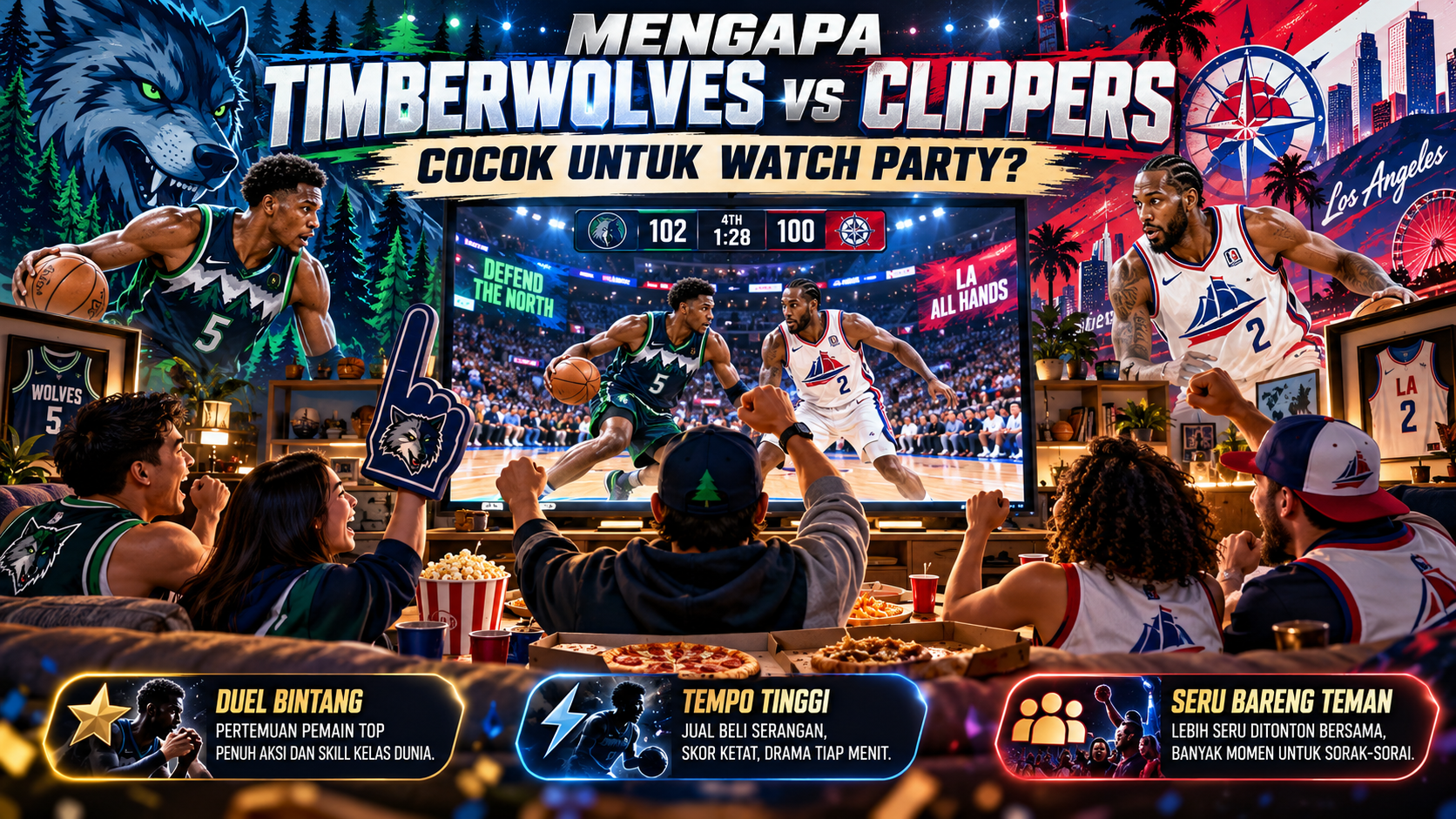 Mengapa Timberwolves vs Clippers Cocok untuk Watch Party? - timberwolves